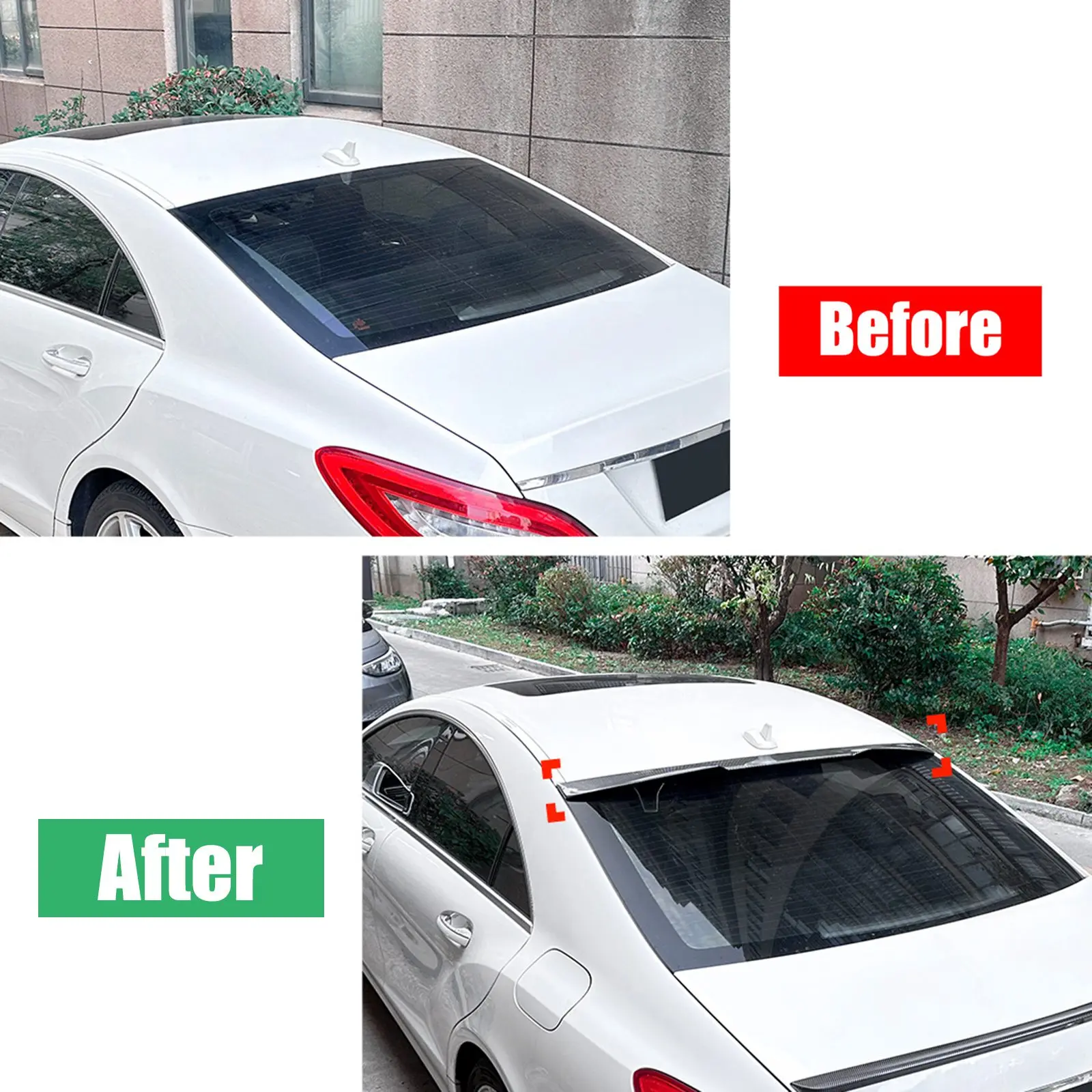 

Car Rear Roof Spoiler Tail Wing Fixed Wind Rear Window Upper Trunk Splitter Lip For Benz CLS Class C218 2011-2017