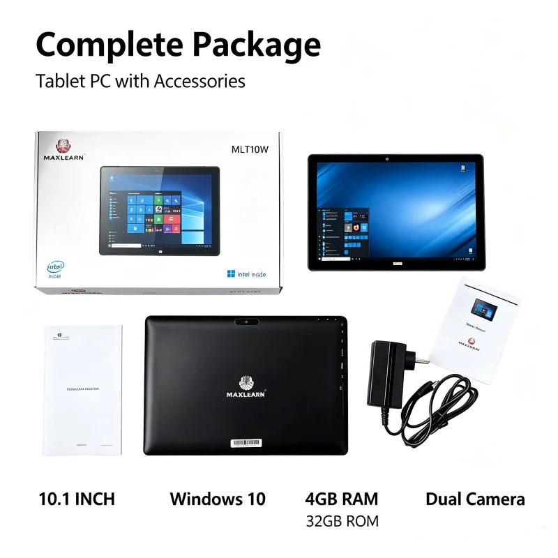 New Sales 10.1 INCH 8GBDDR RAM 128GB ROM Tablet PC MLT10W Windows 10 Quad Core HDMI-Compatible 1280*800 IPS Screen