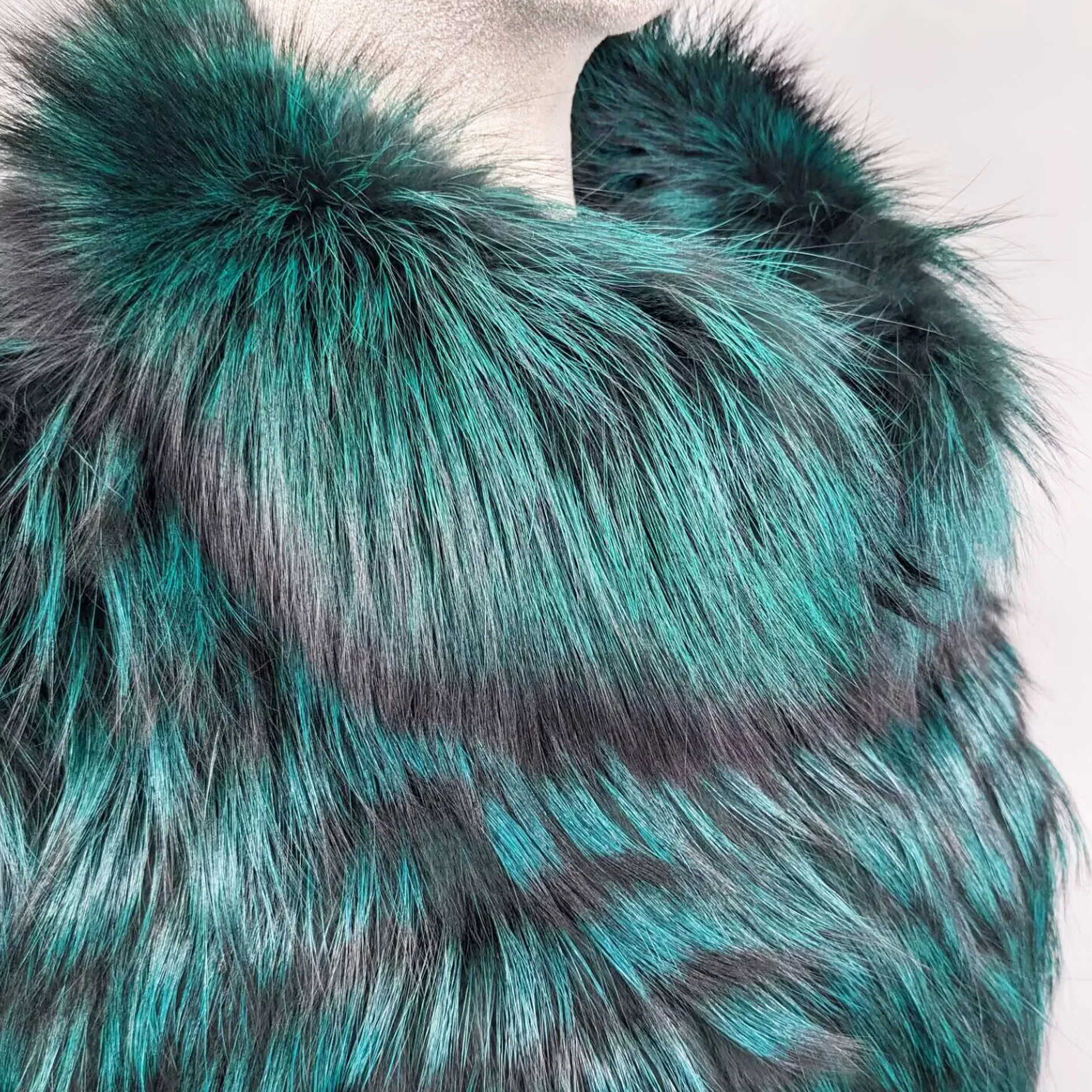 Women's Striped Real Silver Fox Fur Coat, Long Cardigen with Wool Lining, Big Size Clothes, Elegant Outwear, Spring, Lux18A09164
