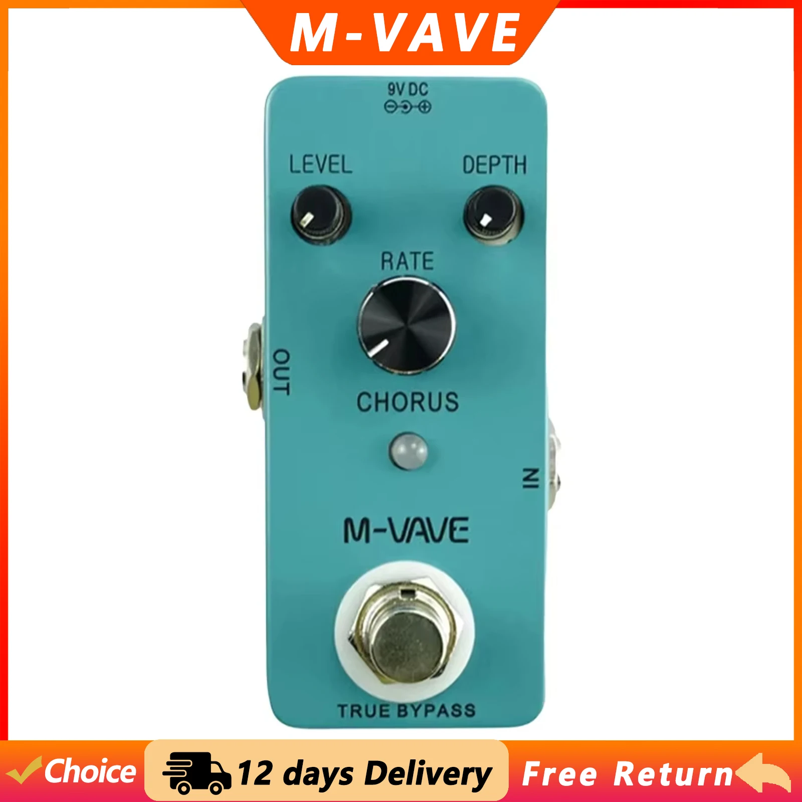 M-VAVE Chorus Pedal Guitar Analog Chorus Effect Pedal Volume/ Depth/ Speed Control True Bypass Electric Guitar Parts Accessories
