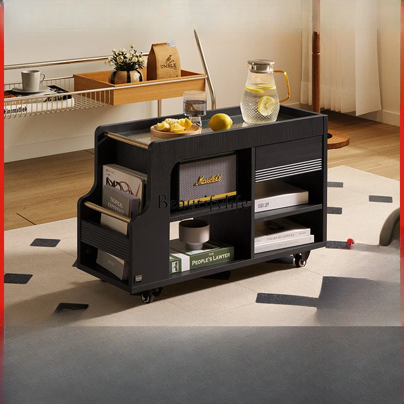 Modern simple movable large-capacity storage side cabinet trolley