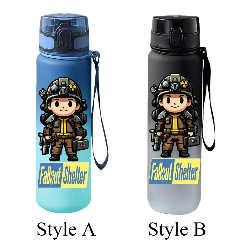 650MLGame Fallout Shelter Gradient Water Cup Portable Leak‑proof Drinking Bottle with Hand Strap for Teen Players view 3