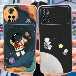 For Xiaomi Poco X4 Pro 5G Case Lovely Astronaut Silicone Capa Soft Phone Cover For Xiaomi Poco X4 GT Funda PocoX4 X 4 Pro Bumper