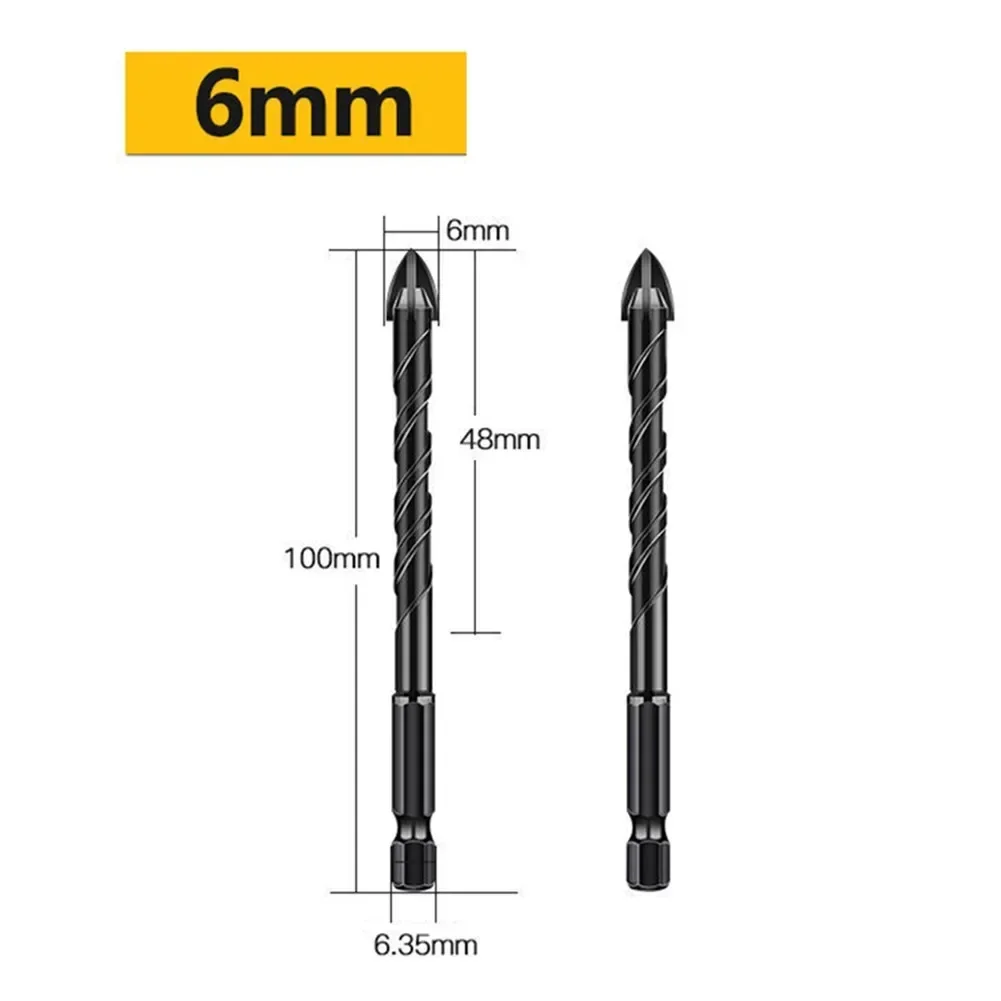 Imagem -03 - Cruz Hex Tile Drill Bit Grupo Triângulo Bit Kit de Ferramentas Vidro Cerâmico Concreto Abridor Buraco Hex Shank 10 Pcs mm 4