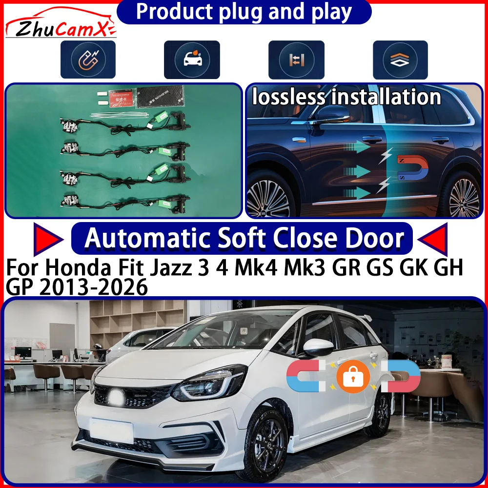 

Door Lock Actuator for Honda Fit Jazz 3 4 Mk4 Mk3 GR GS GK GH GP 2013-2026 Soft Close Door Kit Power Latch System Auto Pull Door