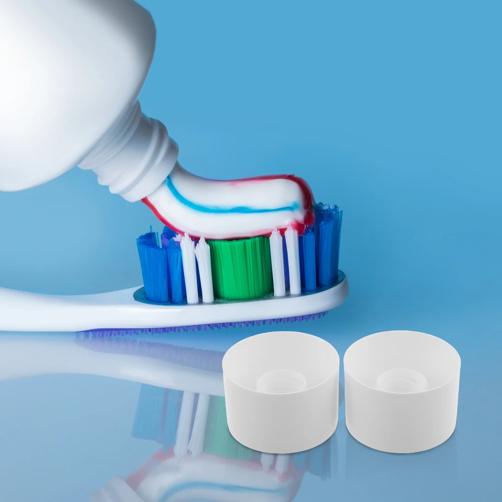 100 قطعة أغطية زجاجات غسل الوجه مانعة للتسرب غطاء الوجه معجون الأسنان توبر قبعات الحمام موزع قابلة لإعادة الاستخدام معجون الأسنان غطاء توبر #2