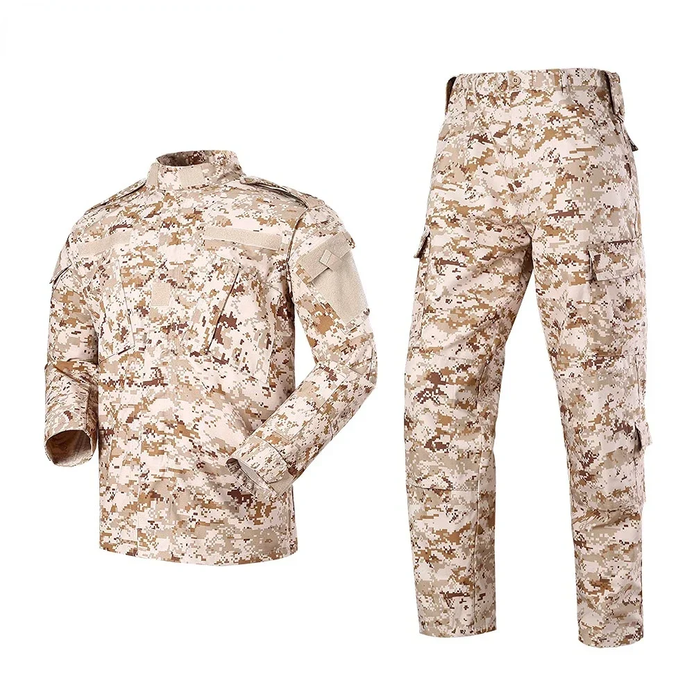 Imagem -02 - Uniforme Tático de Camuflagem no Deserto Masculino Camisa de Combate Bdu Calças Roupas de Treinamento Roupas de Caça Terno Airsoft Sniper Ghillie