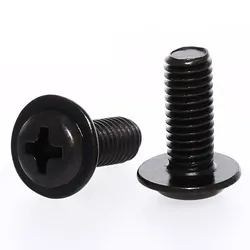 M1.4 M2 M2.5 M3 M4 M5 M6 Cross Phillips Pan Head With Washer Screw For PC Case Motherboard Mount DIY Computer Screws Black