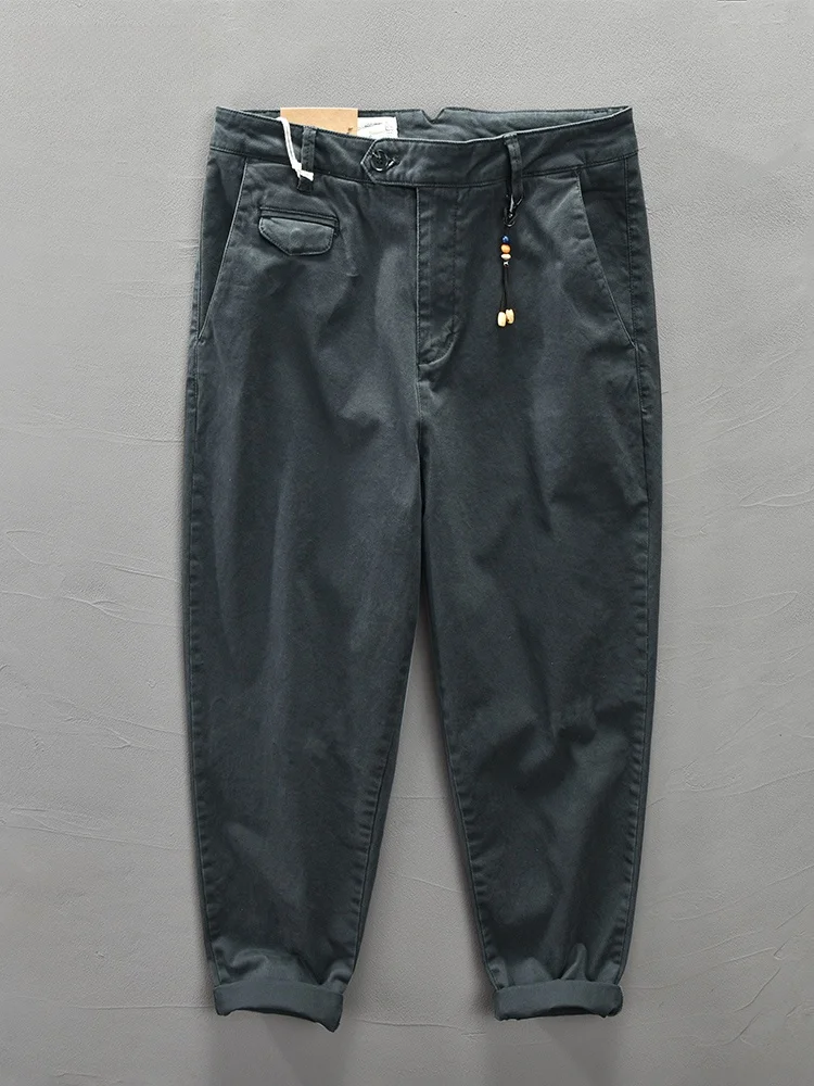 

Loose Straight Leg Workwear Pants for Men Khaki Color Versatile Casual Trousers Youthful Dync Sle All Season Wear