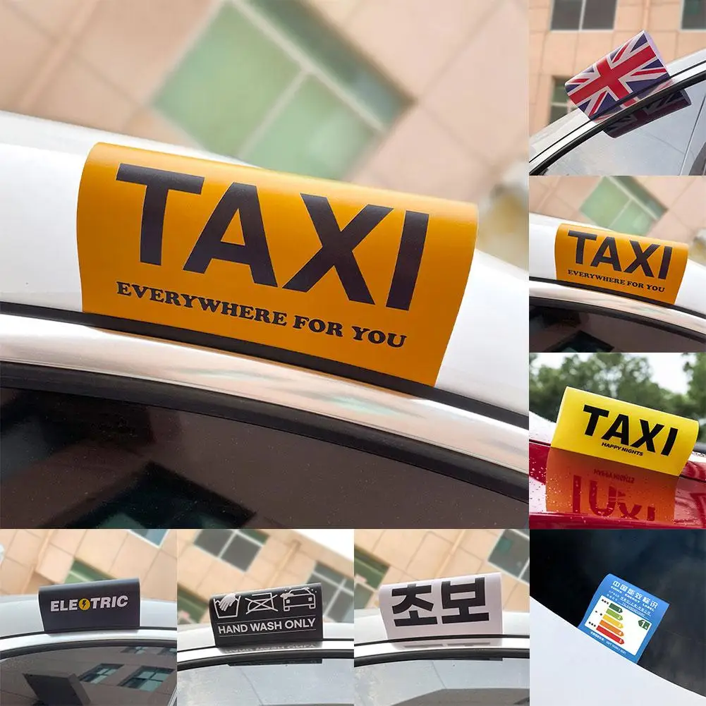 

Creative Taxi Logo Car Washing Label Logo Sticker Waterproof Door Modification Sunscreen Window Accessories Toy Rear Decora W1B7