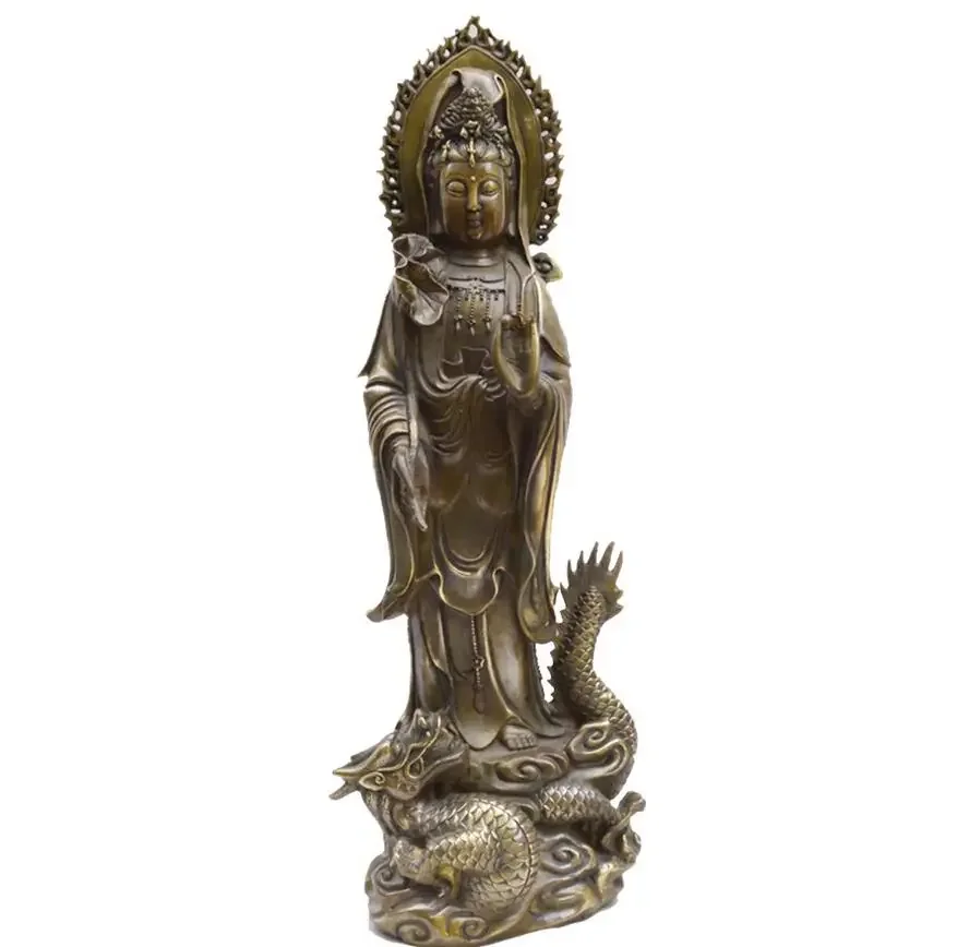 Guanyin Panlong lotus backlit Buddha Guanyin crafts home furnishings