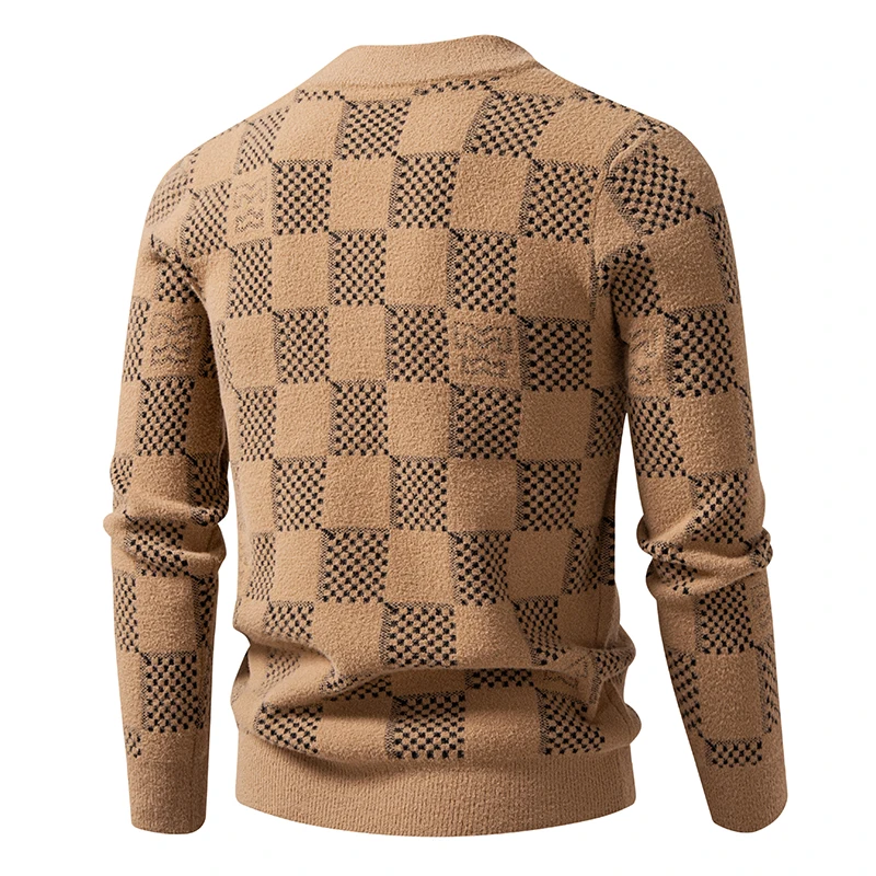 

New High Quality Men's Thick Warm Fashion Long Sleeved Casual Pullover Knitted Sweater Men