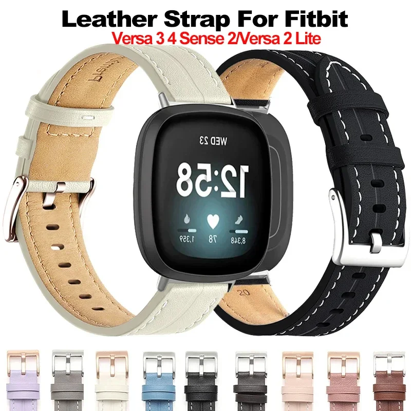 

Genuine Leather Strap For Fitbit Versa 2 Lite Band Smart Watch Bracelet For Fitbit Versa 3 4 Sense 2 Correa Watchband Pin Buckle