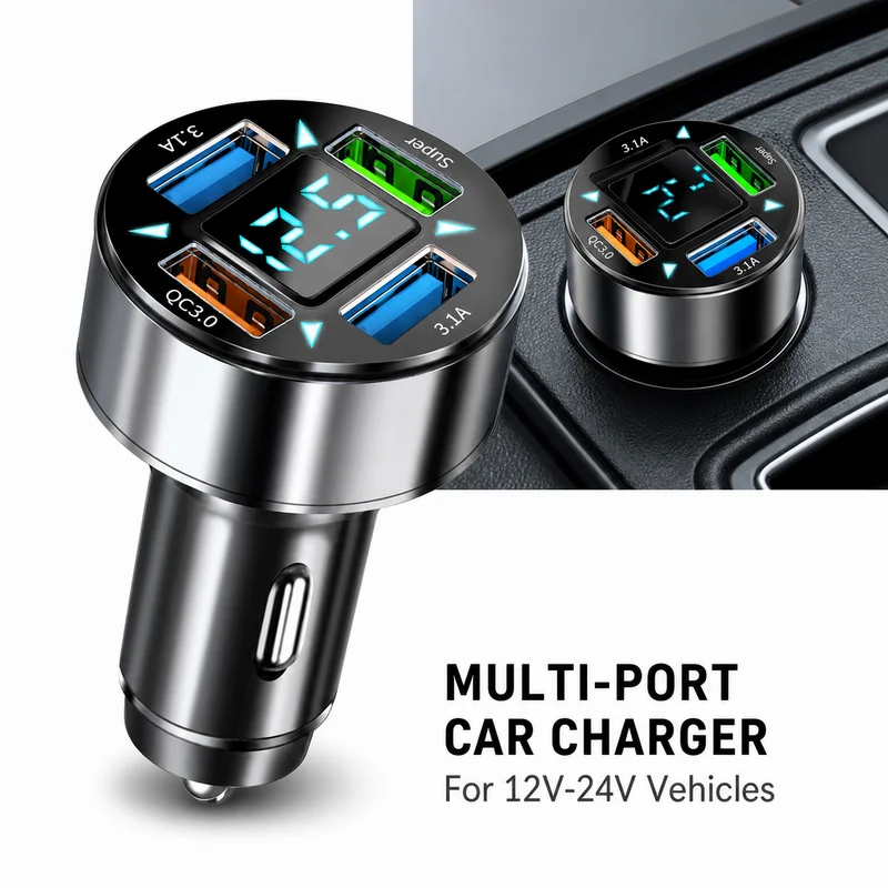 2026 Hot Car Charger Head Multi-Function Phone Charger Cigarette Lighter USB Fast Charging For Vehicle