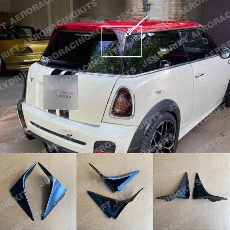 

For Mini Cooper S R56 FRP Unpainted Rear Roof Spoiler Side Canards Spats Addon