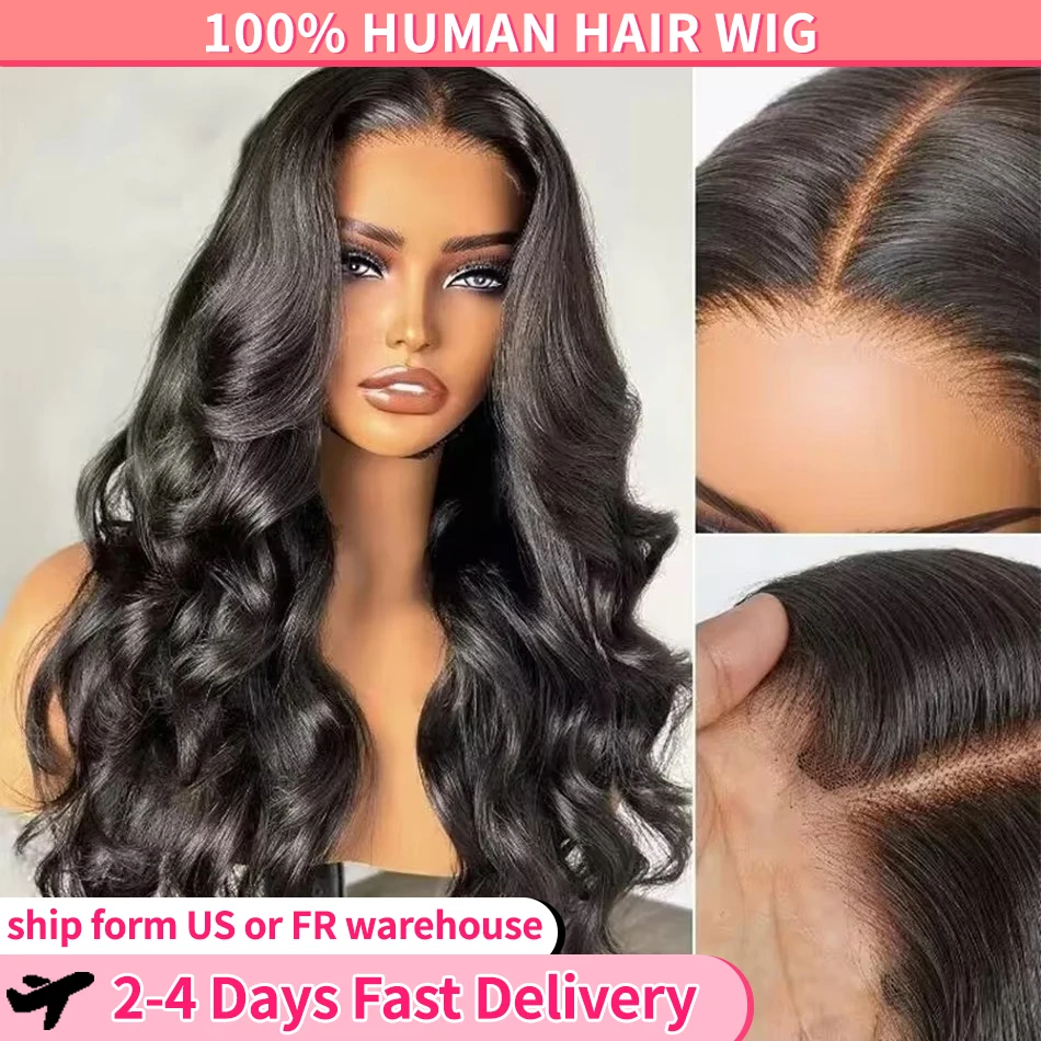 Pre Cut No Glue Bone Glueless Wigs Body Wave Human Hair For Women 6x4 5x5 Lace Closure Wig Ready To Wear 13x4 HD Lace Front Wig