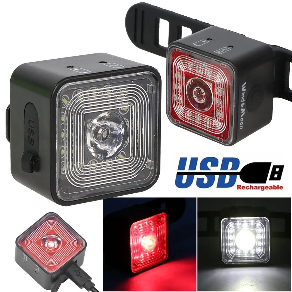 100LM Bicycle Smart Brake Sensing Light Rear/Front Sets IP66 Waterproof MTB Road Bike Taillight USB Night Cycling Safety Lamp