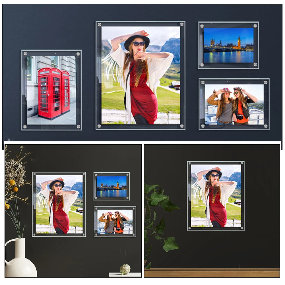 Clear Acrylic Photo Frame Wall Display
