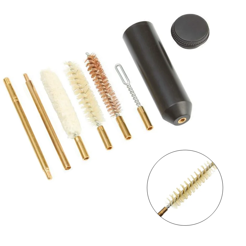 7PCs/ Set Pistols 38/357/9mm Cleaning Kit Gun Rod Brush Professional Cleaning Tools Cleaning Tool Set