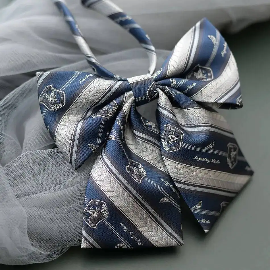 Yanyu Gui JK/DK Cravatta da donna fatta a mano in jacquard da uomo uniforme camicia accessori papillon blu