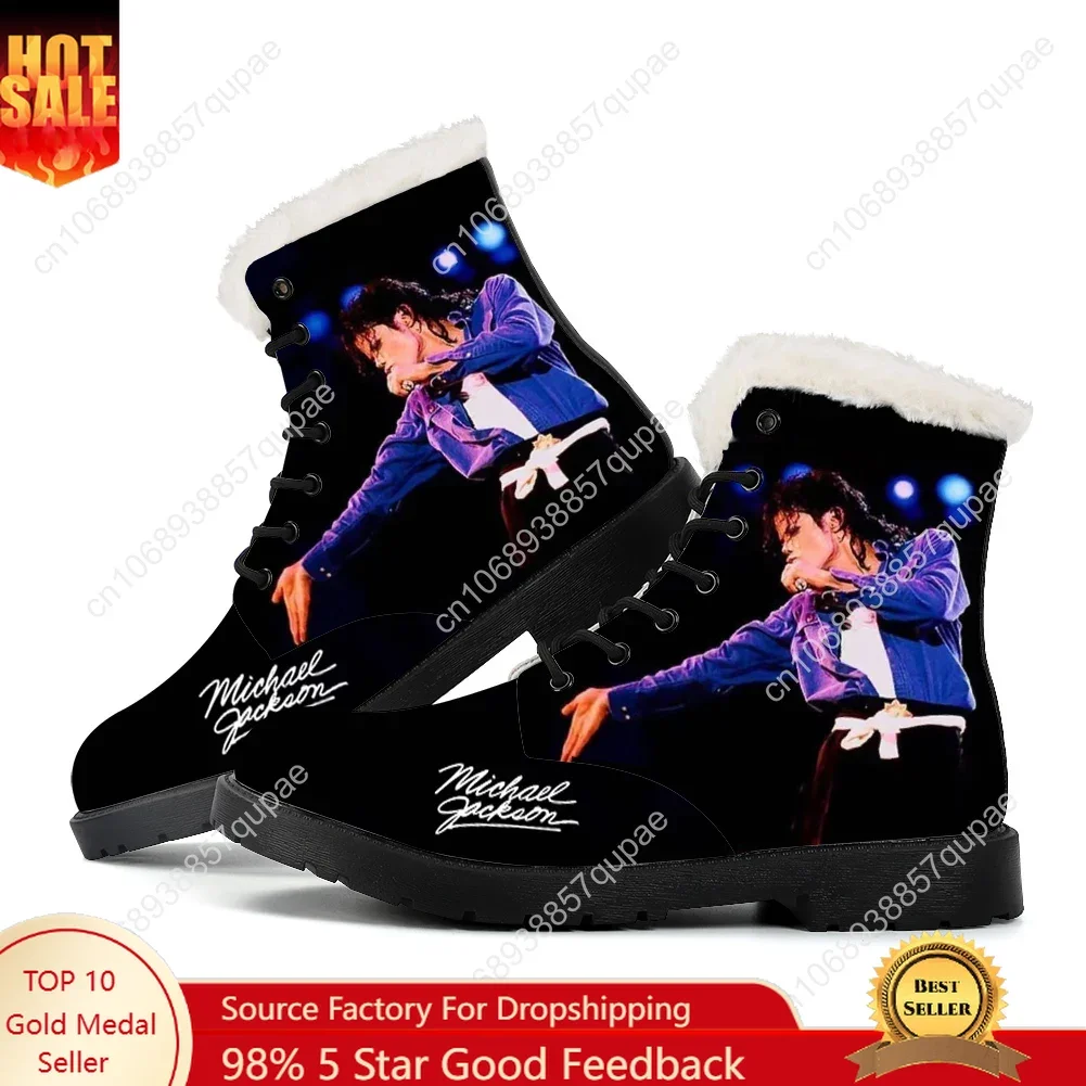 Michael Jackson Plush Boots Pop Singer Dancer Mens Womens Teenager Shoes Casual Boot Light High Quality Couple Customize Shoe