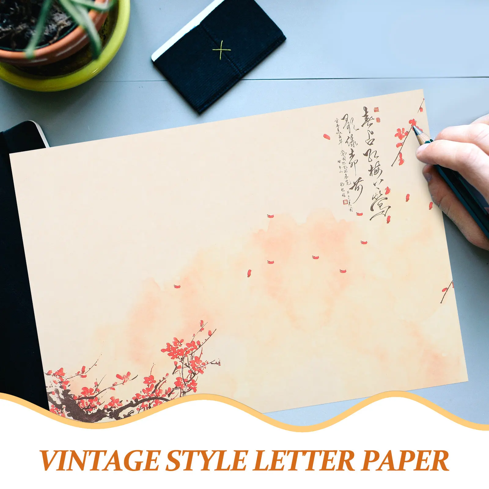 

80 Sheets Vintage Blank Letter Paper Thick Writing Paper for Cards Notes Invitations Vintage Style Letter