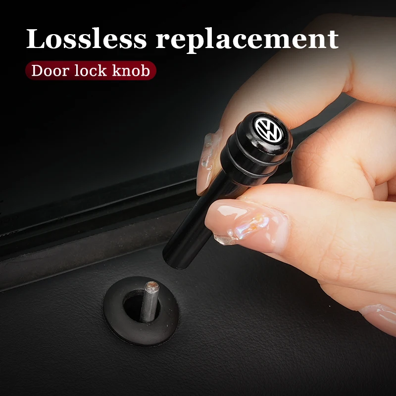 Car Door Lock Pin Alloy Door Lock Knob Cover Anti-Scratch Cap Accessories For Volkswagen VW Jetta Golf Beetle CC EOS GTI MK2 MK4