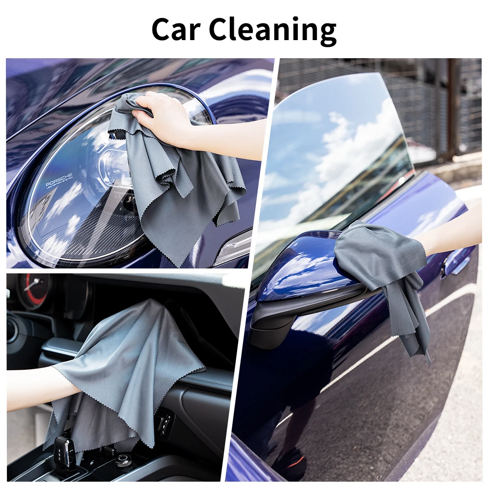 K&F Concept Dark Grey 4pcs 40.6*40.6cm Microfiber Cleaning Cloth Set Needle One Dust-free Cleaning Dry Cloth for Electronics