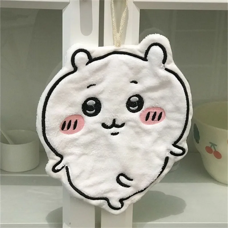 

Chikawas Hand Towel Coral Fleece Hanging Absorbent Usagi Hachiware Towel Quick-drying Thickened Kitchen Cloth Soft Hand Towel