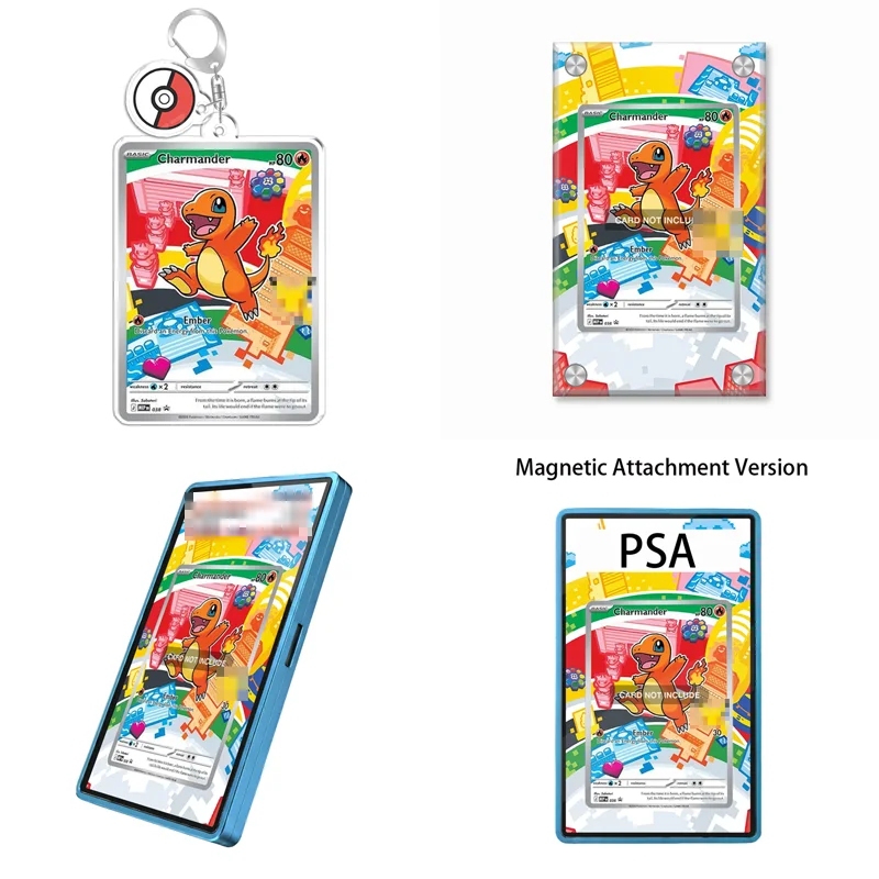 Art Display for Pokemon 30Th Anniversary Charmander Promo Anime Expand Fans Gift Recyclable Acrylic Protective Case Keychain