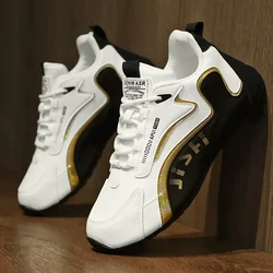 Fashion Men's Sneakers Leather Casual Sports Shoes for Men Lightweight Non-slip Tenis Shoes Outdoor Breathable Men Running Shoes