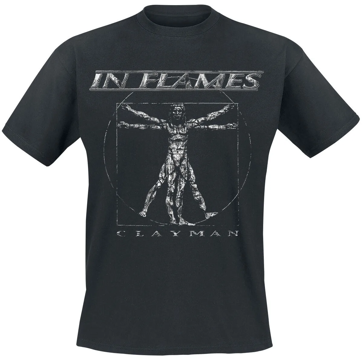 T-shirt graphique In Flames Corrupted Vitruvian, chemise gothique en métal avec impression artistique Clayman pour les fans