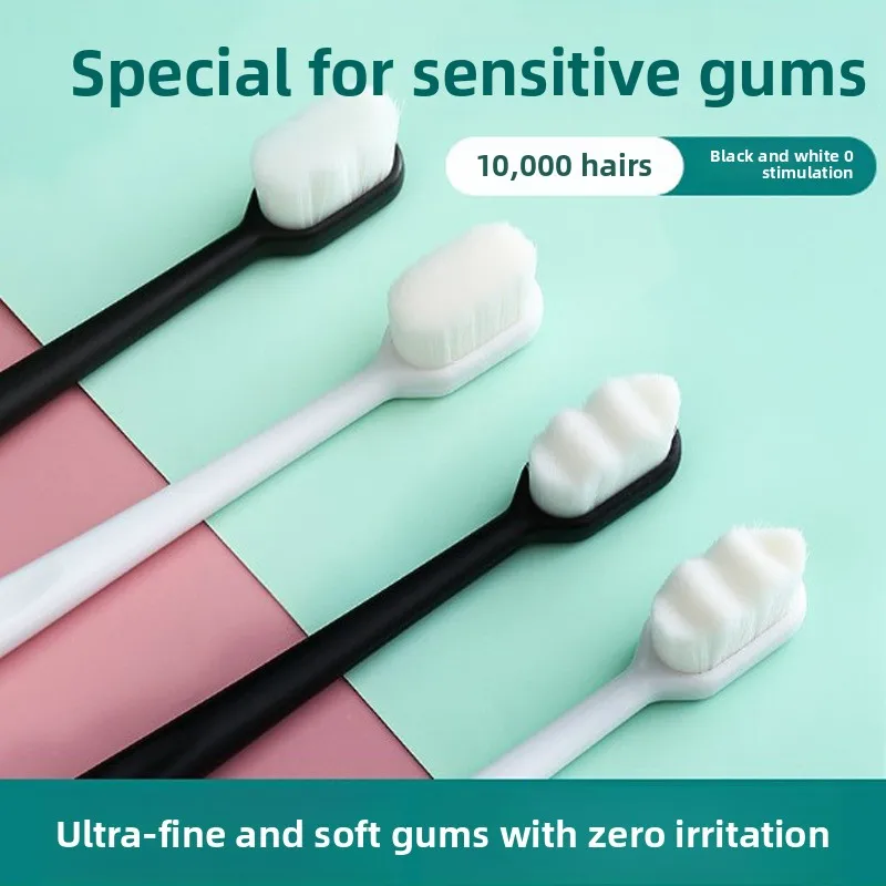 

Экологичная зубная щетка с ультрамягкой щетиной, плоская волнистая головка, глубокая чистка для взрослых и детей, ручная зубная щетка для ухода за полостью рта