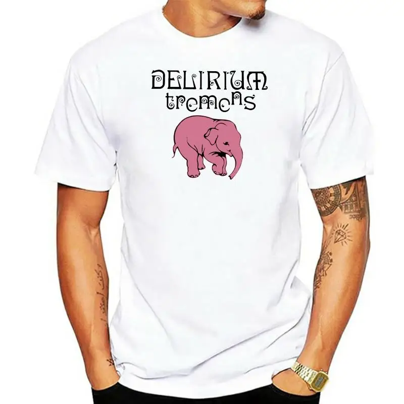 Anskan  Delirium Tremens T-shirt White Novelty Anime Cartoon Print Short Sleeve T Shirt Free Shipping S-3Xl