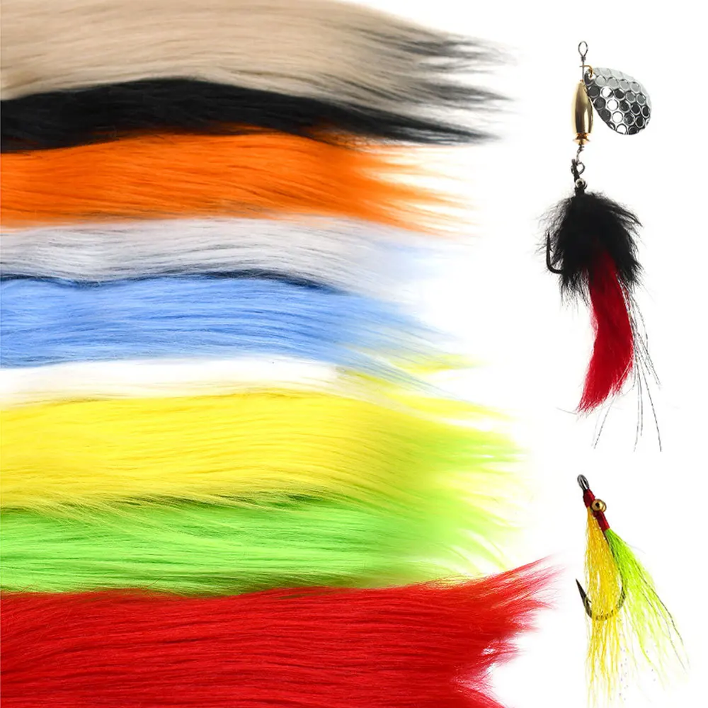 Material de atado de moscas de piel artesanal más largo de 30cm, Material de piel sintética para bricolaje, callos de moscas para pesca con mosca, pelusa de lana