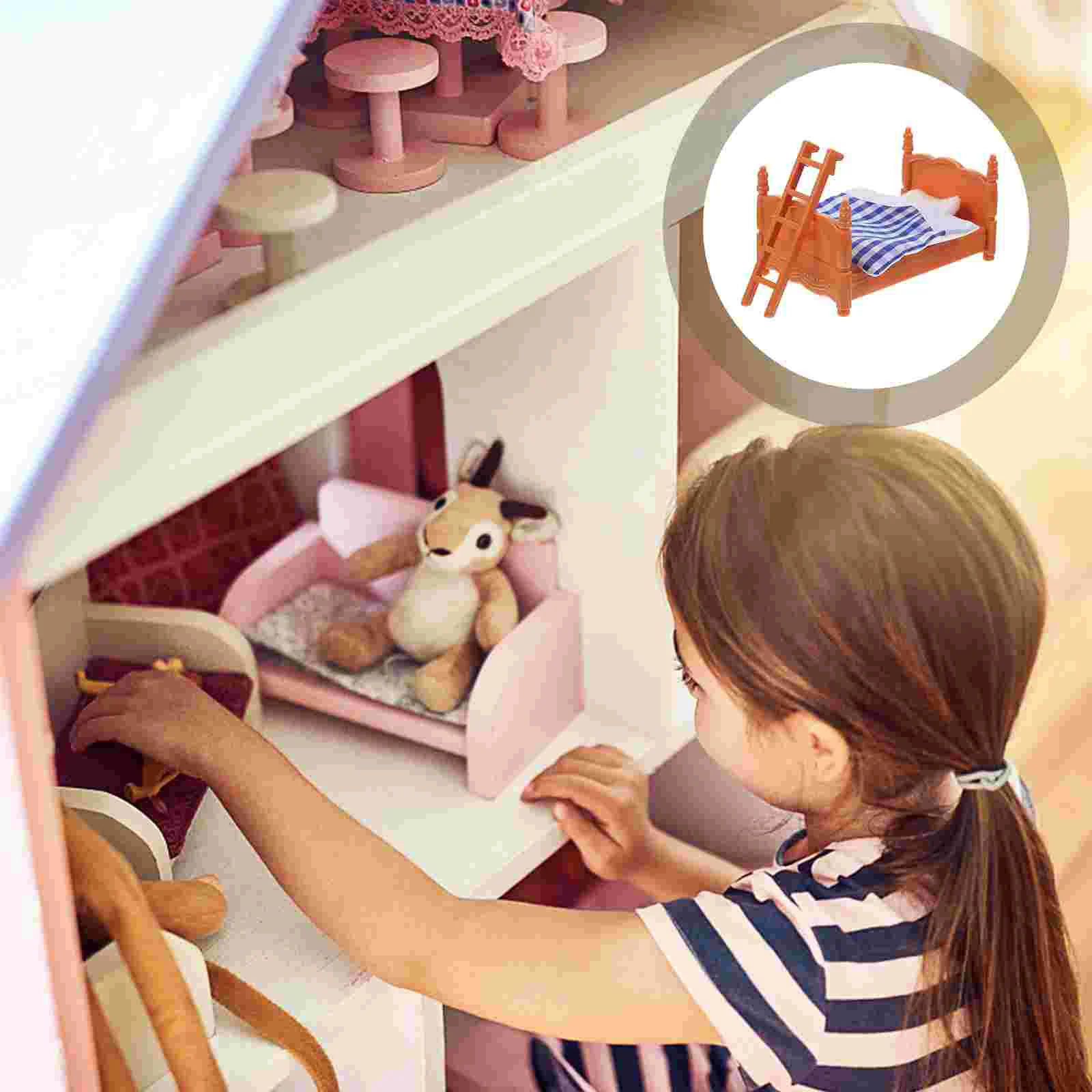 Bed Model Mini Furniture House Miniature Ornament Crafts Decor Home Accessories