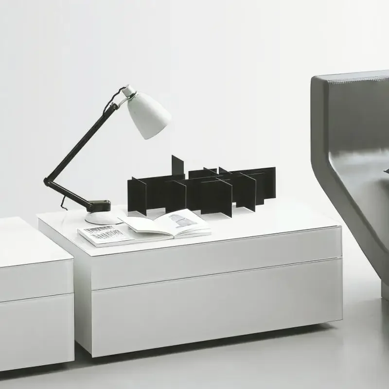 

Italian light luxury bedside table glass solid wood high-grade small bedside table modern simple storage drawer short cabinet