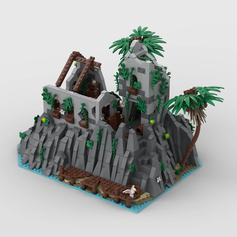 medieval treasury cave bricks ruin island blocks pirate castle building moc house architecture unique display klocki