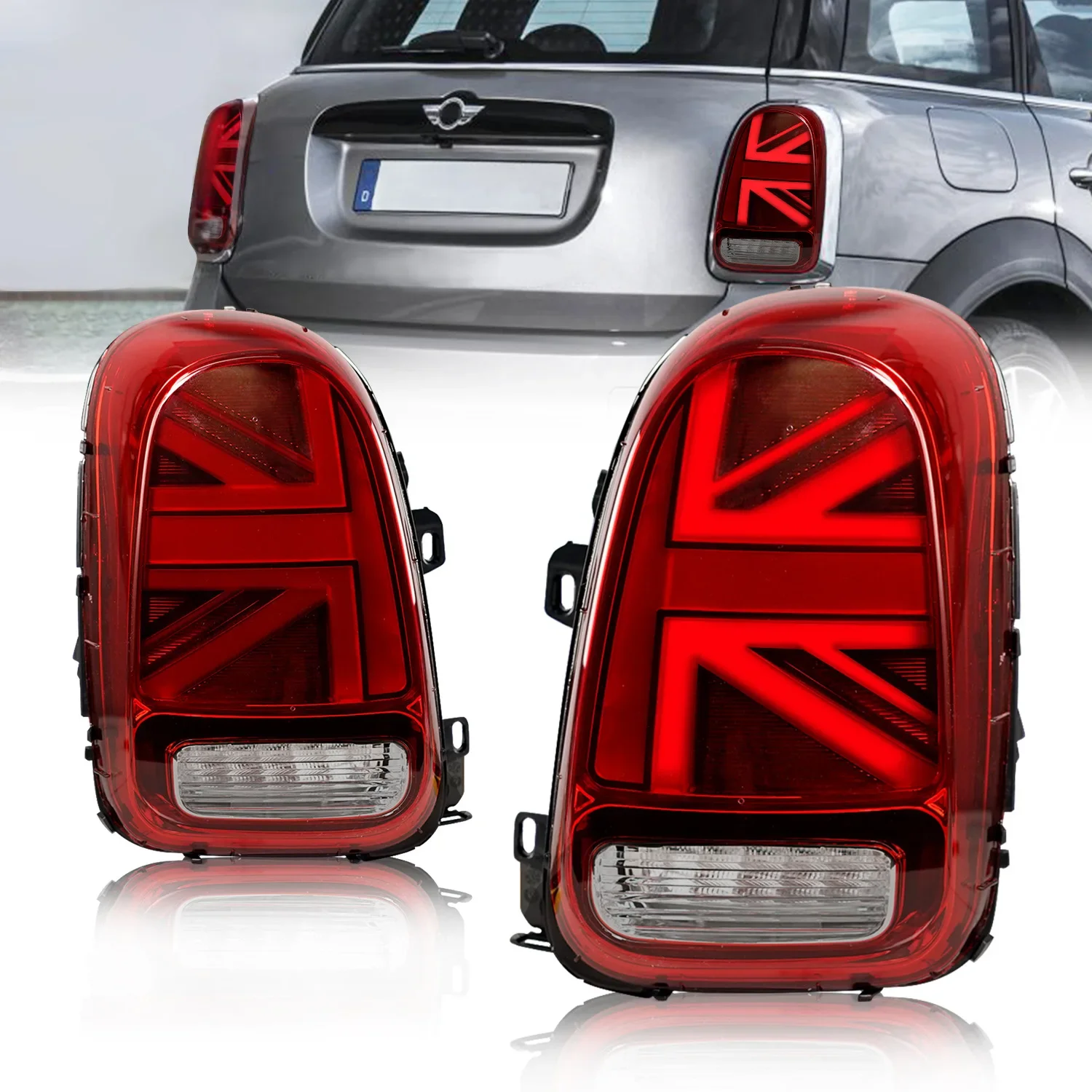 1Pair LED Tail Lights For BMW Mini Cooper Countryman F60 2017-2022 Rear Brake Reverse Sequential Turn Signals Taillights