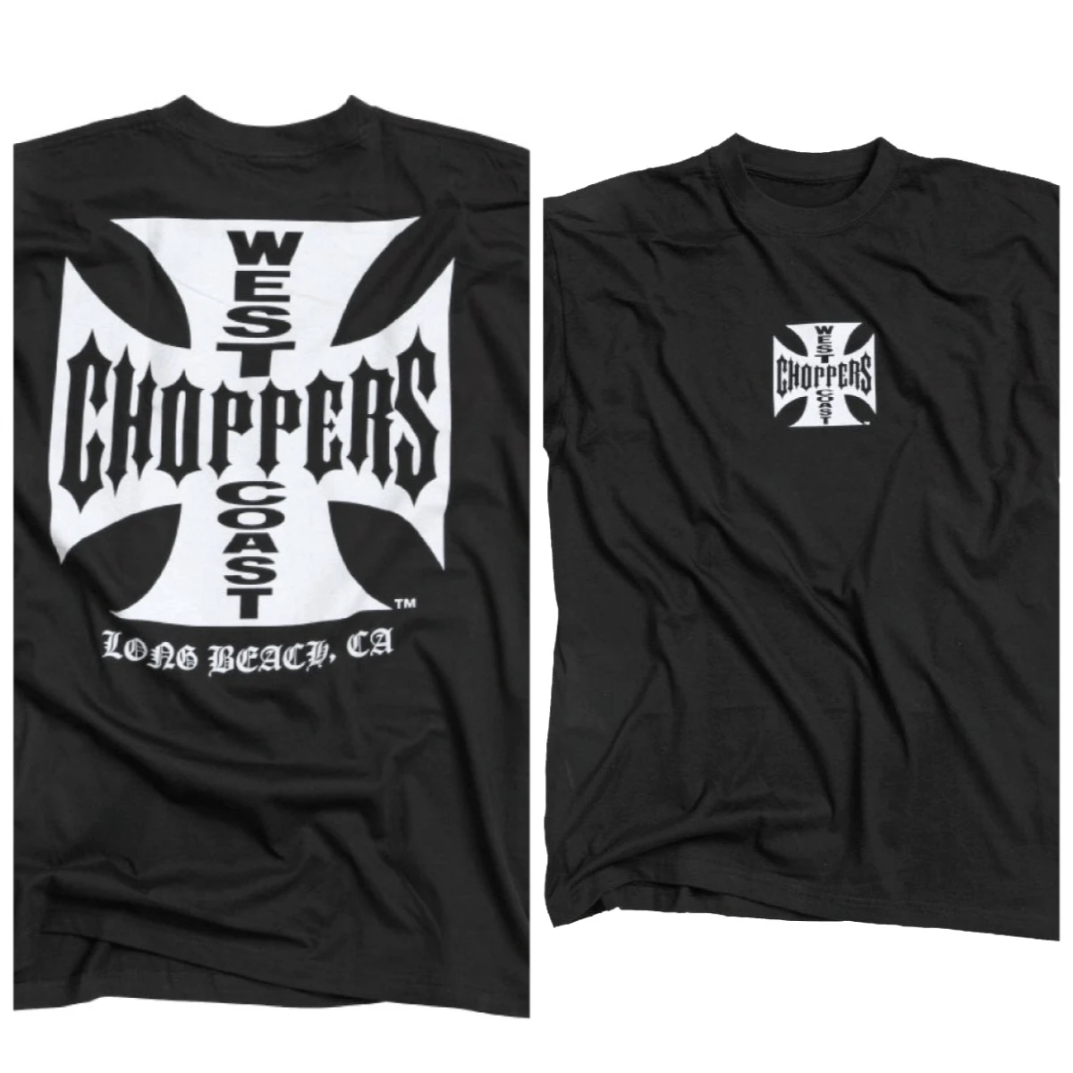 2026 New West Coast Choppers Unisex Oversized Streetwear T Shirt Motorcycle Cross Badge Gothic Print Graphic Tees Cotton Tops