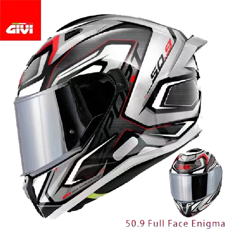 Italy Original GIVI Motorcycle Helmet ECE Appeoved Full Face Double Lens Off-Road Helmet Cascos Para Moto Capacete Casco Moto