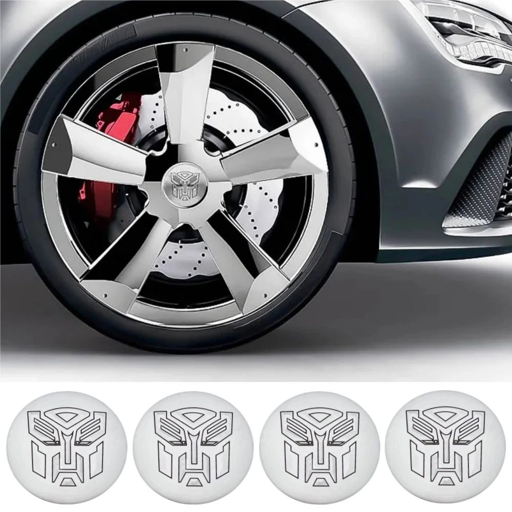 

4pcs 3D 56mm 60mm Transformers Design Emblem Logo Car Stickers Car Wheel Hub Center Cap Rim Cover Badge Styling Auto Accessories