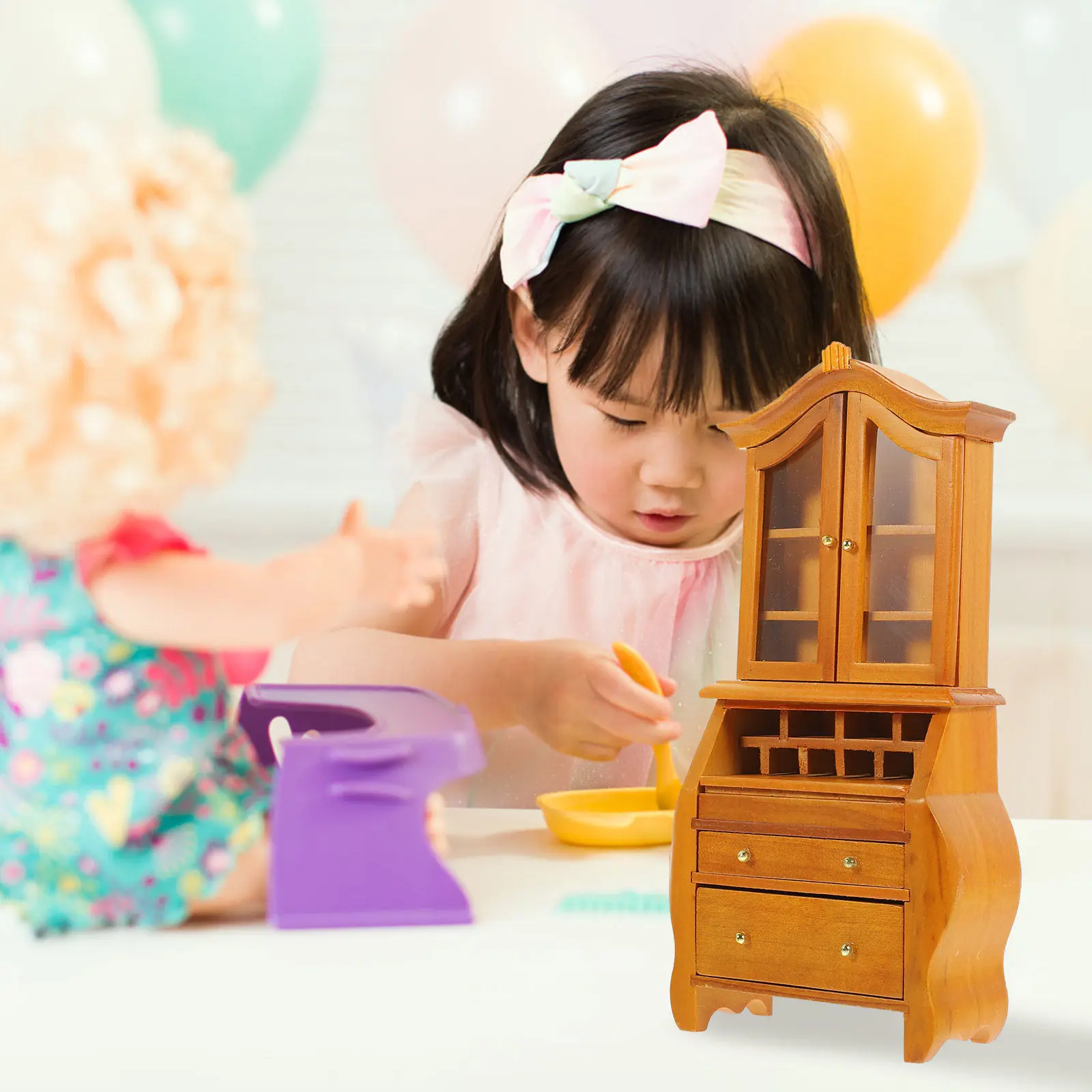 

Miniature Book Shelf 1:12 Scale Wooden Mini Bookshelf for Dollhouse Decor High Simulation Tiny House Decoration Craft Accessory