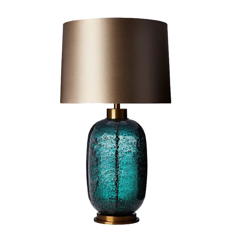 

Modern new Chinese classical glass table lamp American model room living room bedroom simple bedside study fashionable and