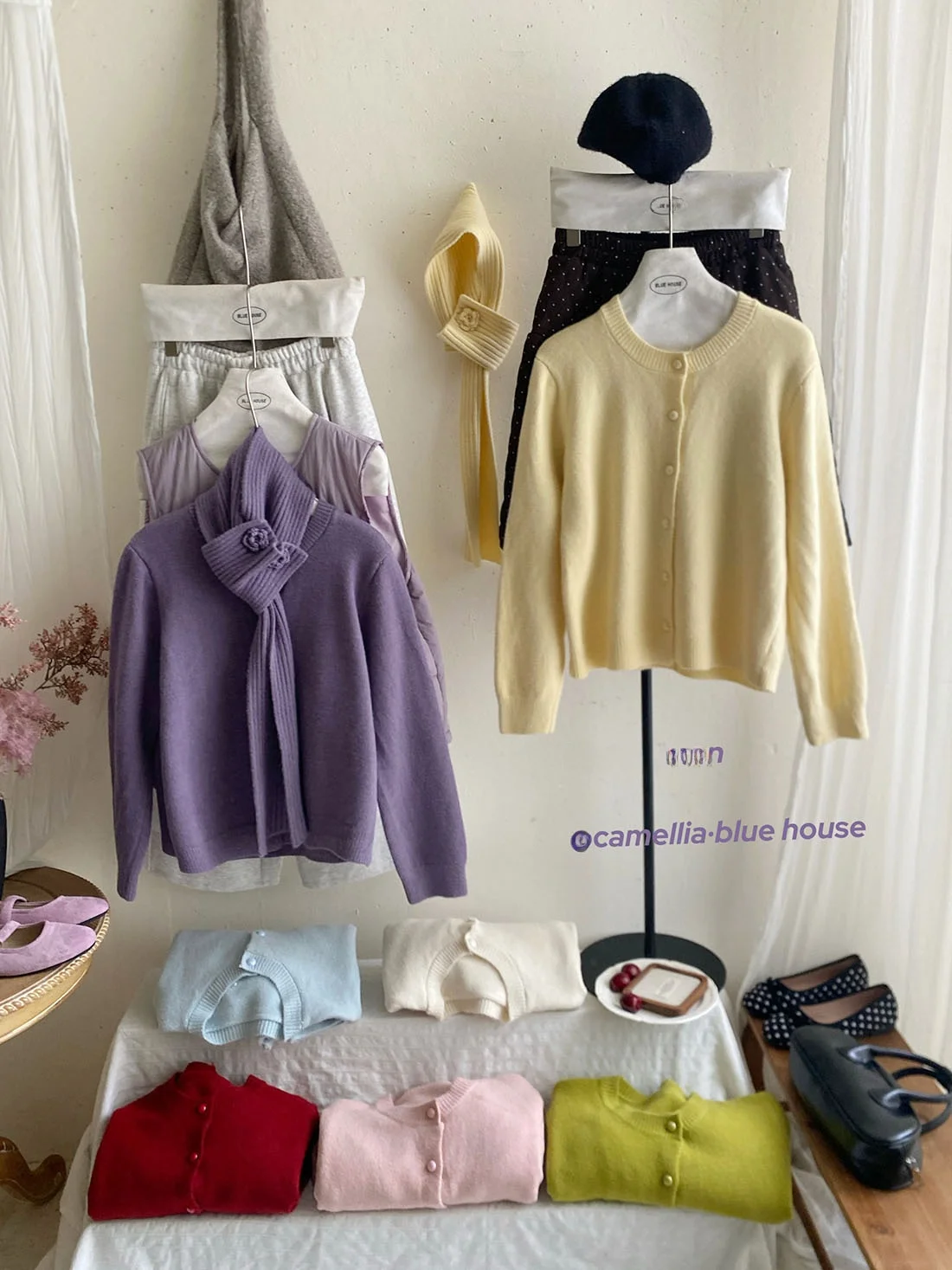 

e Embroidered Lace Scarf Purple Knitted Open Cardigan Women's Autumn Winter Faion Design Beautiful Warm Thiened Sw...