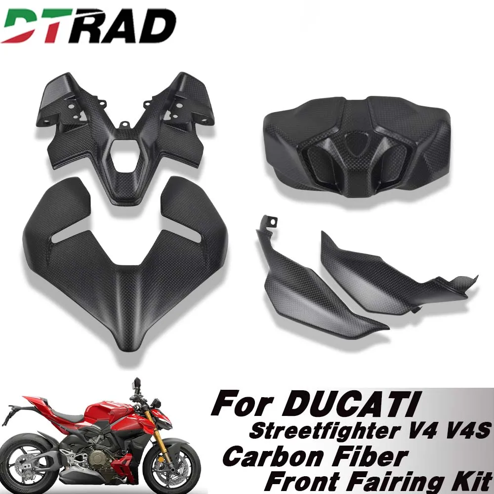 

2025-2026 For DUCATI Streetfighter V4 V4S MY25 Carbon Fiber Motorcycle Front Fairing Kit Lower Headlight Cover Instrument Cover