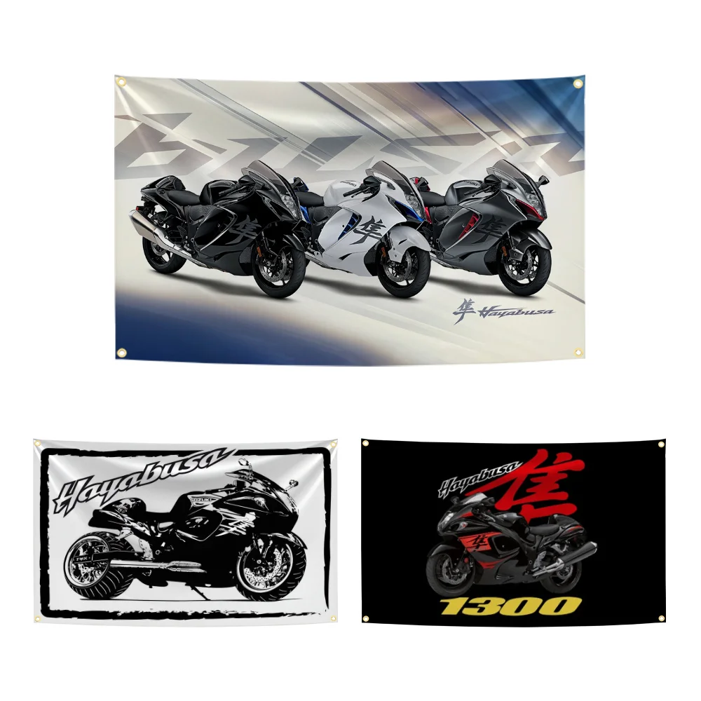 

90x150cm Hayabusa 1300 S Motorcycle Flag Polyester Digital Printing Banner for Garage Wall Art Home Outdoor Decoration Tapestry