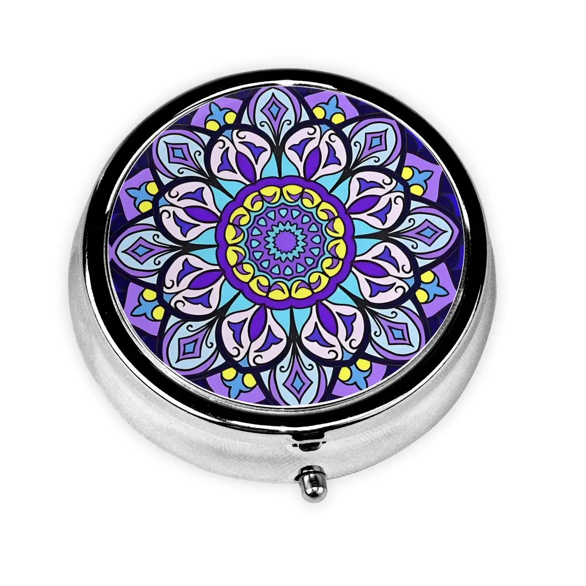 

Vintage Mandala Pill Boxes Pills Dispenser Charming Flowers Colorful Floral Portable Medicine Organizer Storage Box Container