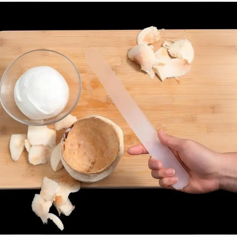 Coconut Meat Removal Knife 2Pcs Sturdy Plastic Coconut Opener Long Handle Anti-Slip Safe for Home Fruit Shop Daily Use