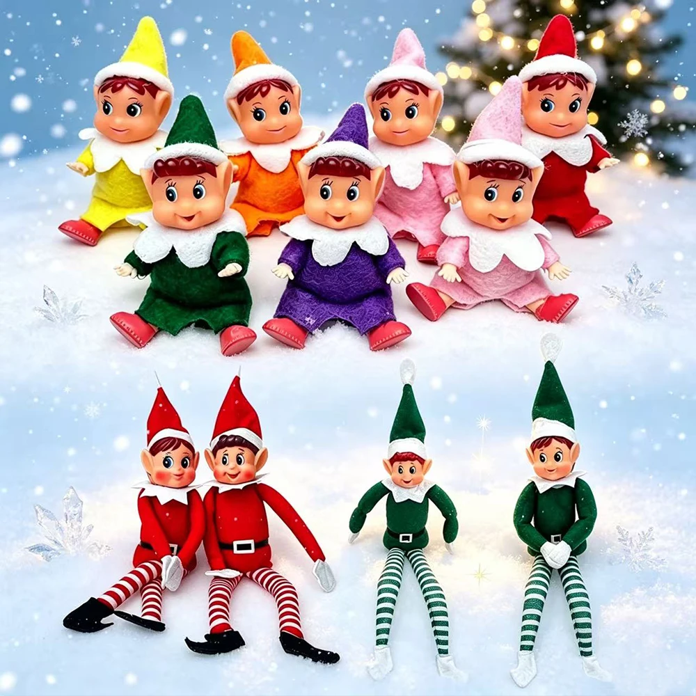 2026Christmas Elf Doll Anime Plush Toy Figures Stocking Stuffer Shelf Accessories Xmas Decoration Craft Ornament for